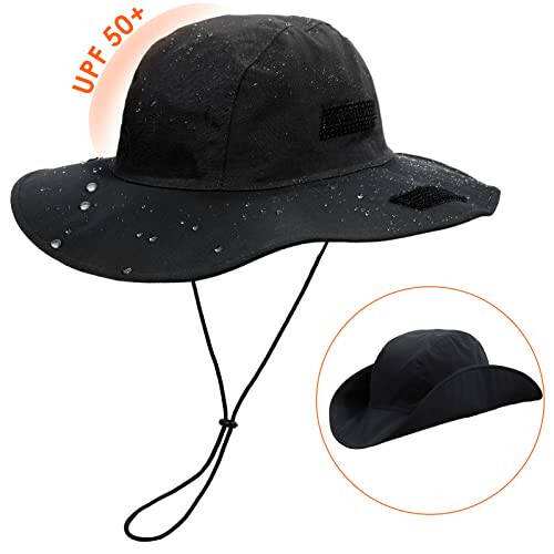 Womens Winter Waterproof Bucket Hat Warm Fleece Lined Rain Hat UPF50+ Mens Outdoor Adventure Research Hiking Safari Cap - 2