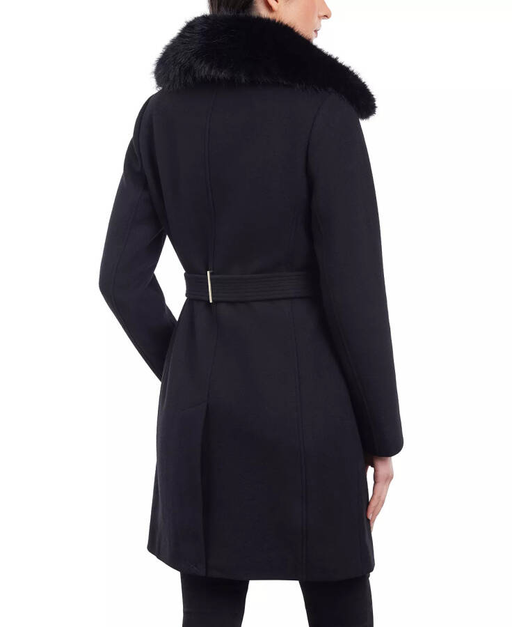 Women's Wool Blend Belted Coat Black - 2