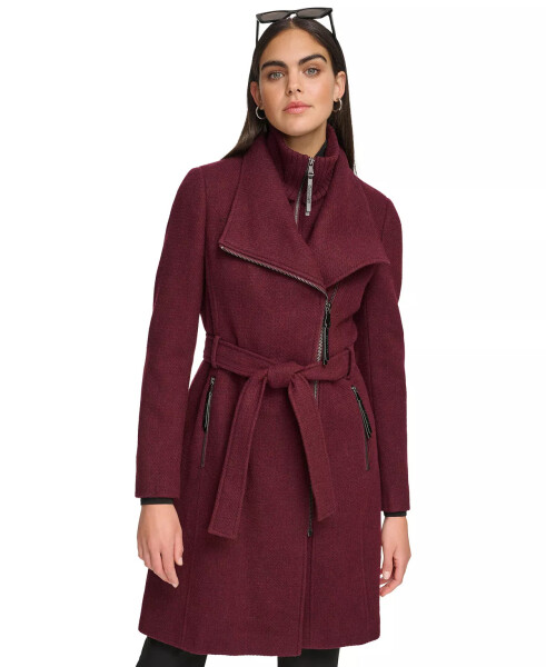 Women's Wool Blend Belted Wrap Coat, Created for Modazone Chianti - 1