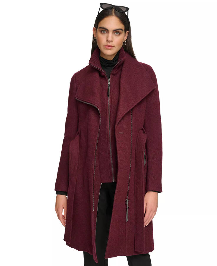 Women's Wool Blend Belted Wrap Coat, Created for Modazone Chianti - 4