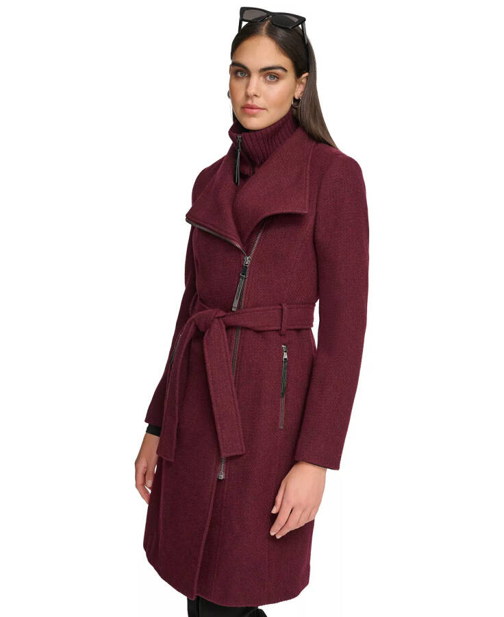 Women's Wool Blend Belted Wrap Coat, Created for Modazone Chianti - 5