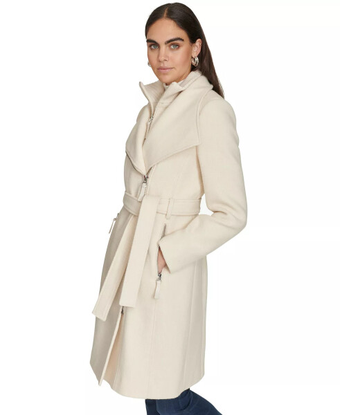 Womens Wool Blend Belted Wrap Coat, Created for Modazone-Nude - 7