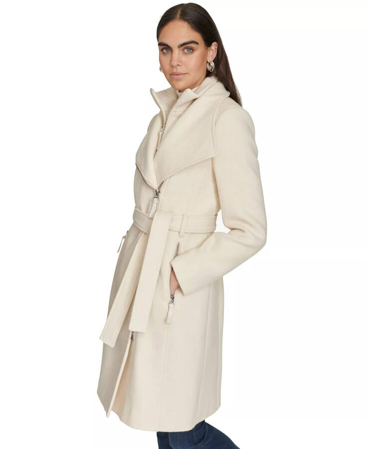 Womens Wool Blend Belted Wrap Coat, Created for Modazone-Nude - 7