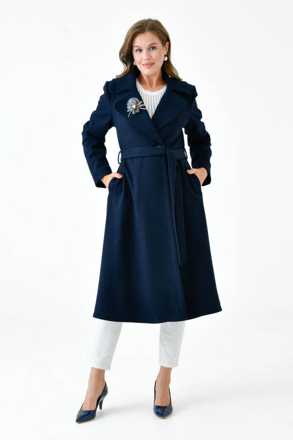 Women's Wool Coat with Belt VLN712701 - 1