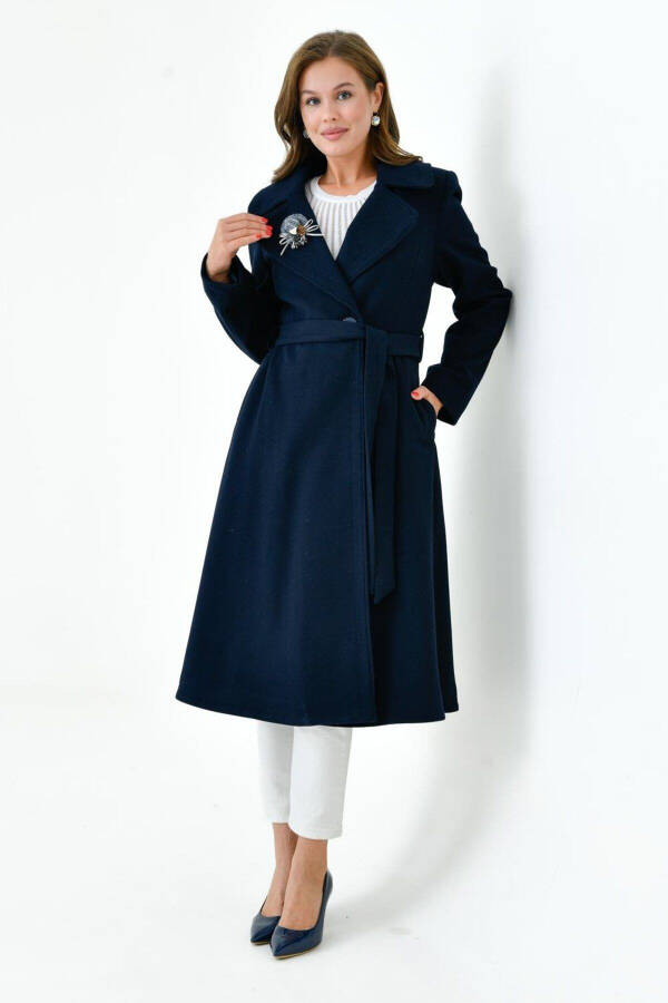 Women's Wool Coat with Belt VLN712701 - 3