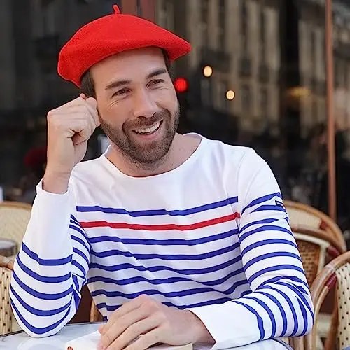 Womens Wool French Beret Chic Solid Beanie Hat Stretchable Classic Beret - 5