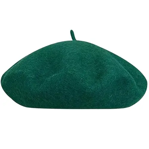 Womens Wool French Beret Chic Solid Beanie Hat Stretchable Classic Beret - WOMENS