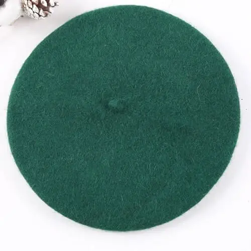 Womens Wool French Beret Chic Solid Beanie Hat Stretchable Classic Beret - 3
