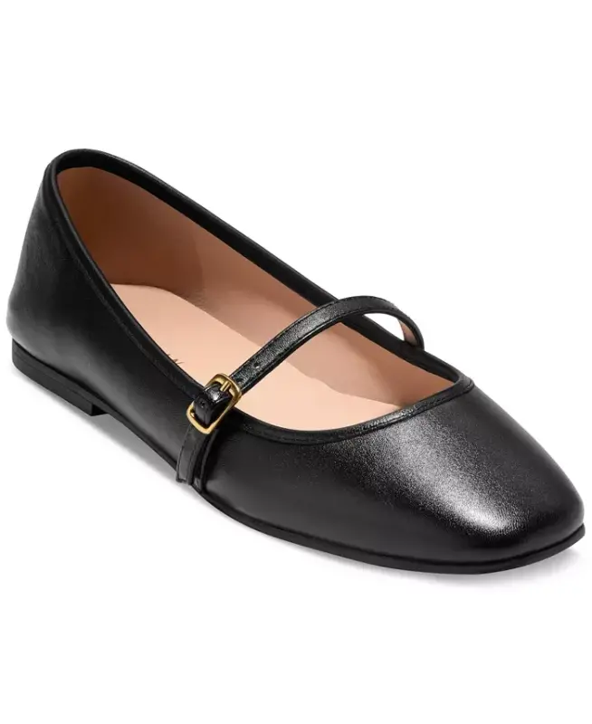 Women's Yelena Mary Jane Ballets Flats - Black Leather - 1