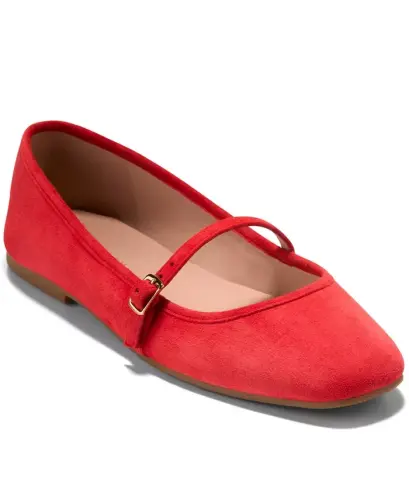 Women's Yelena Mary Jane Ballets Flats - Salsa Suede 