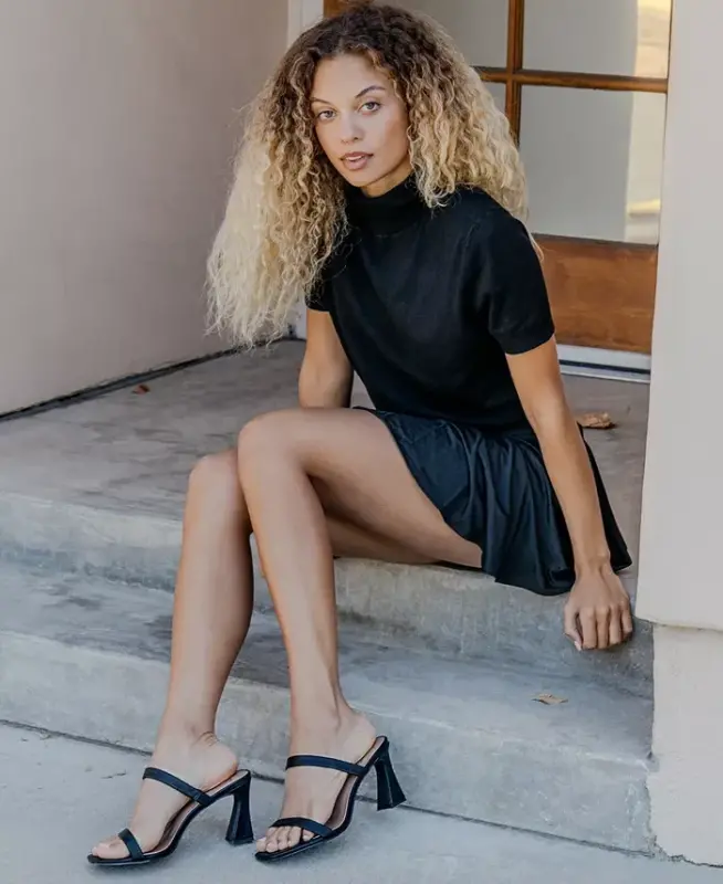 Women's Yorke Two-Band Square-Toe High-Heel Dress Sandals - 6