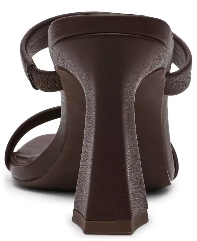 Women's Yorke Two-Band Square-Toe High-Heel Dress Sandals - Chocolate Brown - 3