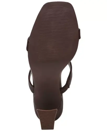 Women's Yorke Two-Band Square-Toe High-Heel Dress Sandals - Chocolate Brown - 5