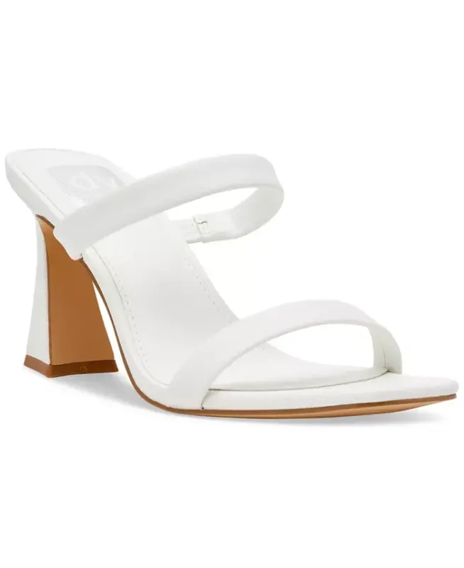 Women's Yorke Two-Band Square-Toe High-Heel Dress Sandals - White - DV DOLCE VITA
