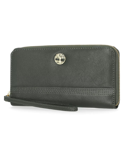 Women's Zip Around Wallet with Wristlet Strap Olive - 1