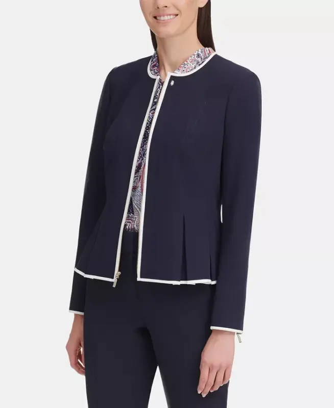 Women's Zip-Front Peplum Jacket - 3