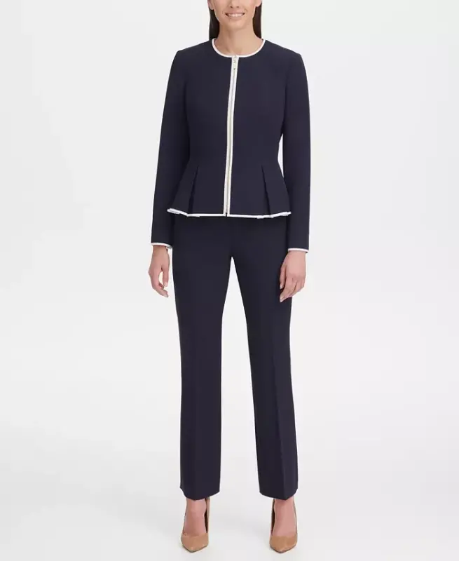Women's Zip-Front Peplum Jacket - 7
