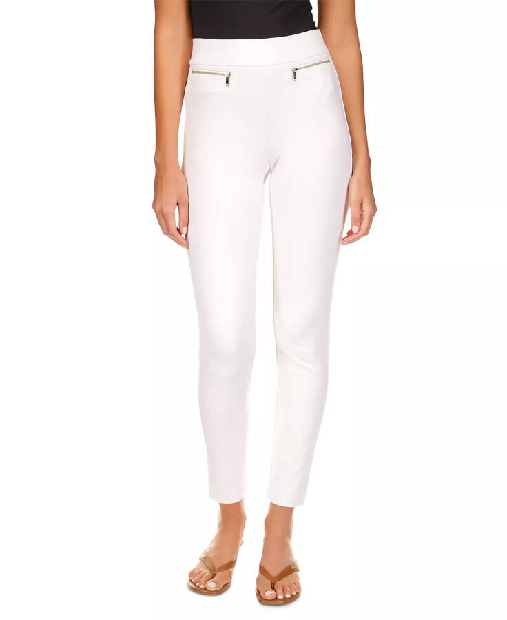 Women's Zip-Pocket Pull-On Trousers White - 1