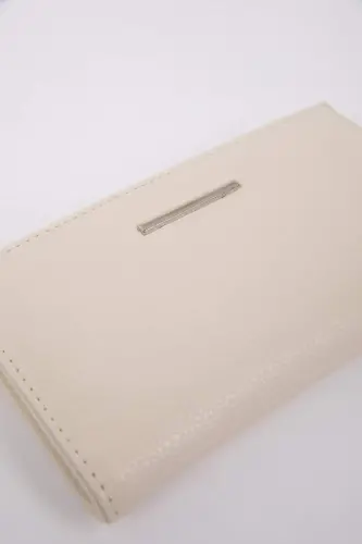 Women's Zippered Faux Leather Wallet-Beige - 7