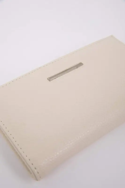 Women's Zippered Faux Leather Wallet-Beige - 7