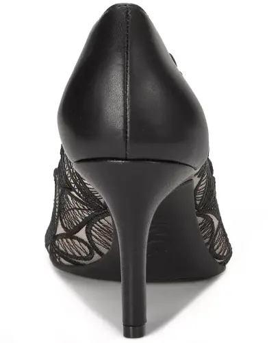 Women's Zitah Embellished Pointed Toe Pumps, Created for Modazone - Black Lace - 3