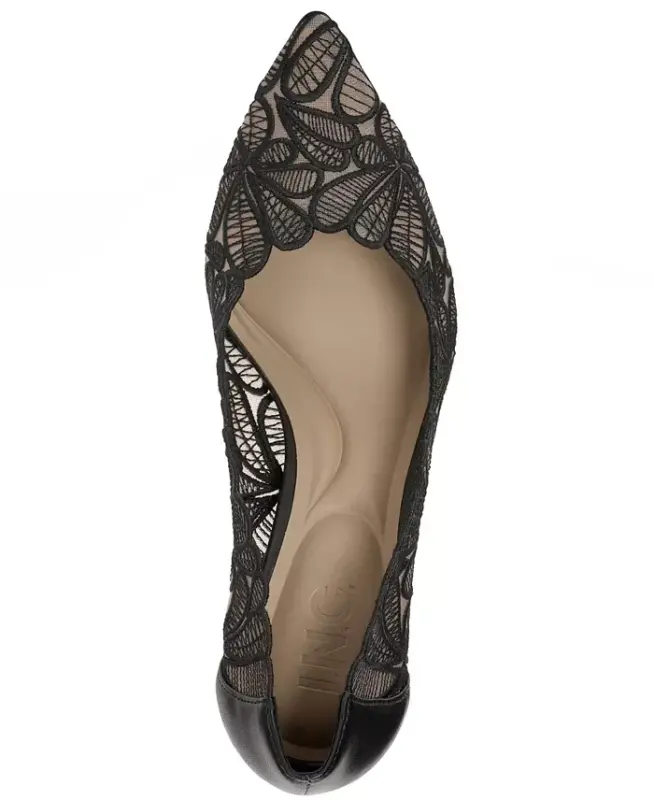 Women's Zitah Embellished Pointed Toe Pumps, Created for Modazone - Black Lace - 4