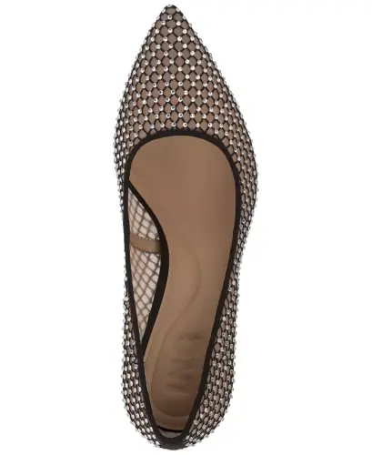 Women's Zitah Embellished Pointed Toe Pumps, Created for Modazone-Black Mesh Bling - 4