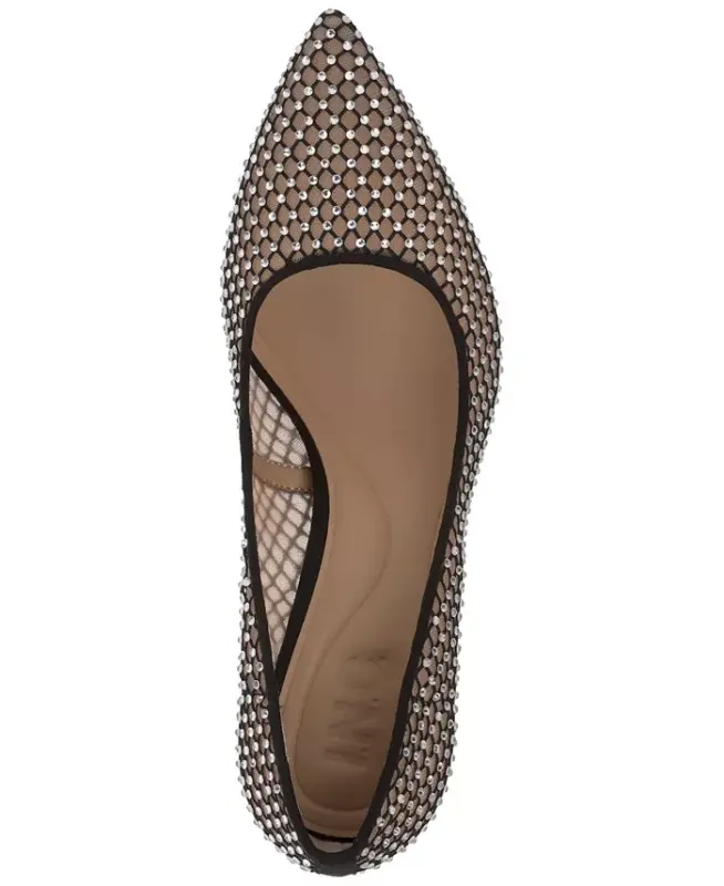 Women's Zitah Embellished Pointed Toe Pumps, Created for Modazone-Black Mesh Bling - 4