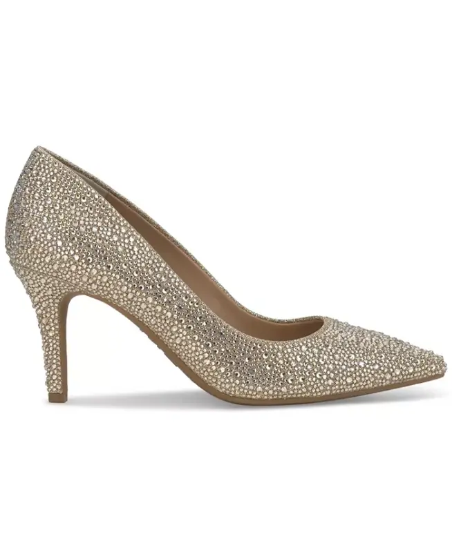 Women's Zitah Embellished Pointed Toe Pumps, Created for Modazone-Gold Bling - 2