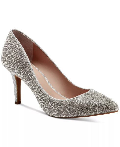 Women's Zitah Embellished Pointed Toe Pumps, Created for Modazone Silver Crystal - 1