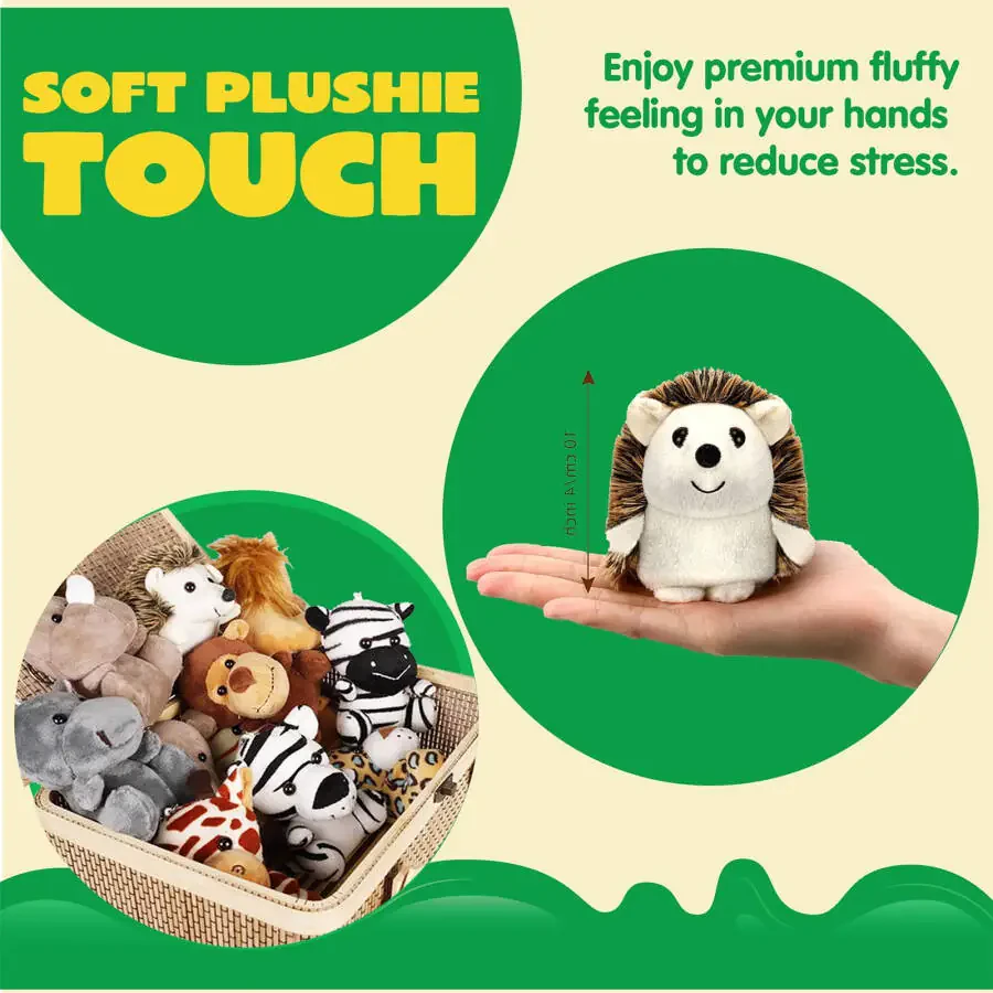 Woncee 12 Pcs Small Stuffed Animals Bulk, 4.5