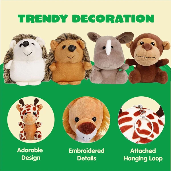 Woncee 12 Pcs Small Stuffed Animals Bulk, 4.5