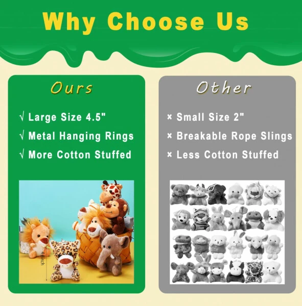 Woncee 12 Pcs Small Stuffed Animals Bulk, 4.5