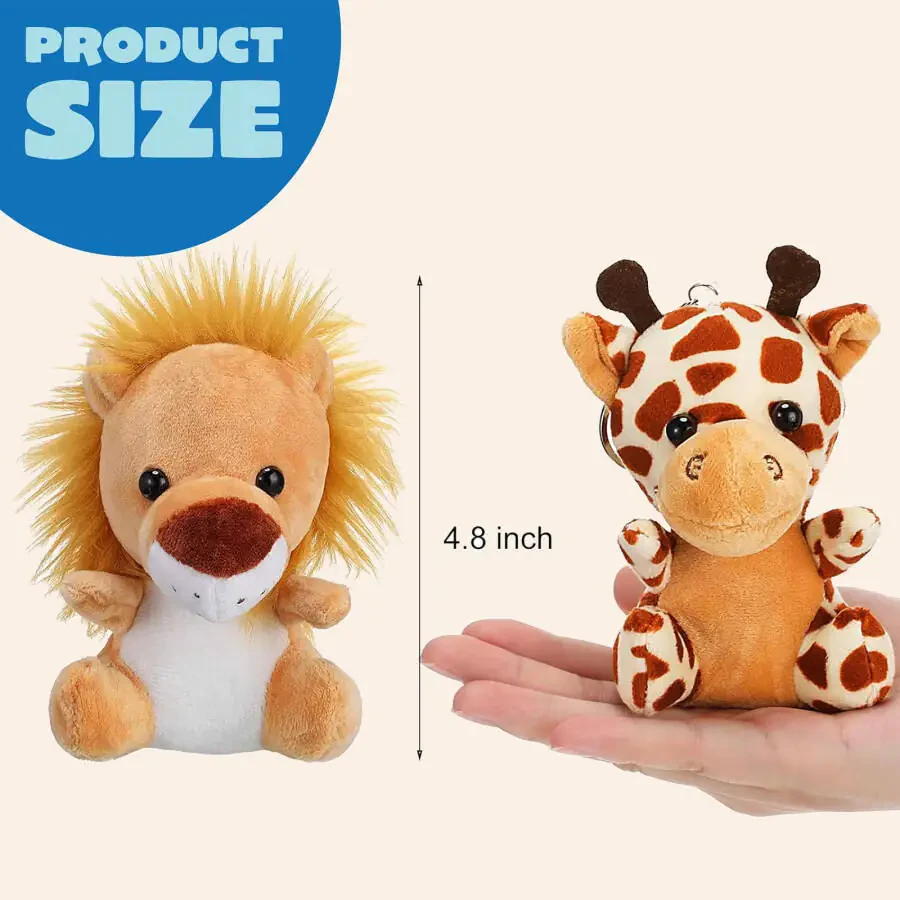 Woncee 12 ta kichik yumshoq o'yinchoqlar to'plami, 4,5 dyuymli hayvonlar peluş o'yinchog'i, bolalar uchun pinata plomba moddalari, bayram sovg'alari, karnaval sovg'alari, tug'ilgan kun uchun bayram materiallari. - 8