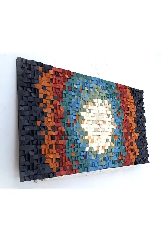 Wood Acoustic Panel 200*100cm Wood Wall Art Pixel Art Wooden Wall Panel Hifi Acoustic - ZENEDESIGNSTUDIO