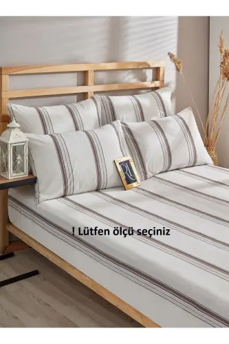 Wood Coffee Fitted Sheet Pillowcase Cotton Single - Double - King - Wood coffee 