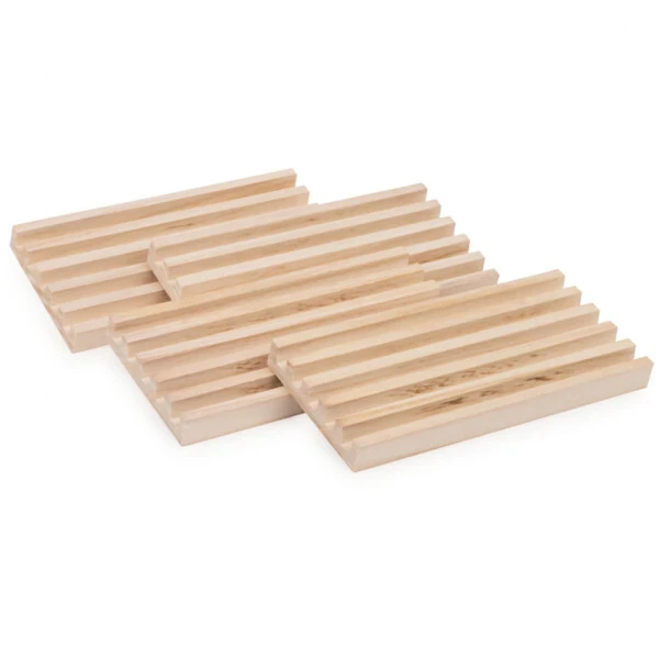 Wood Domino Racks, Set of 4 Trays for Mexican Train and other Dominoes Games, for Families and Kids Ages 8 and up - 4