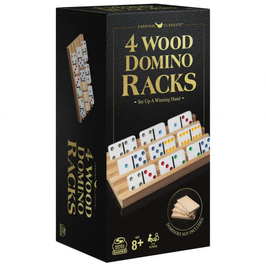 Wood Domino Racks, Set of 4 Trays for Mexican Train and other Dominoes Games, for Families and Kids Ages 8 and up - 6