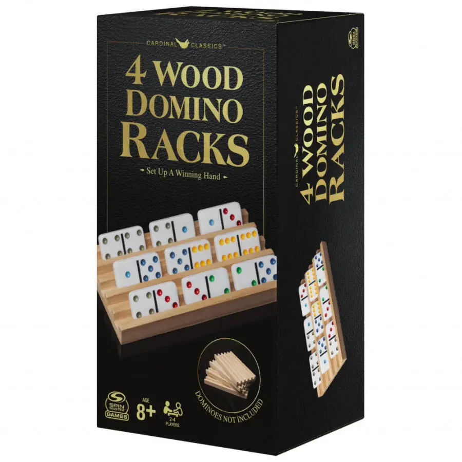 Wood Domino Racks, Set of 4 Trays for Mexican Train and other Dominoes Games, for Families and Kids Ages 8 and up - 7