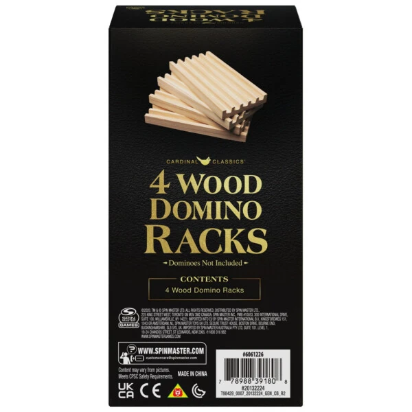 Wood Domino Racks, Set of 4 Trays for Mexican Train and other Dominoes Games, for Families and Kids Ages 8 and up - 8