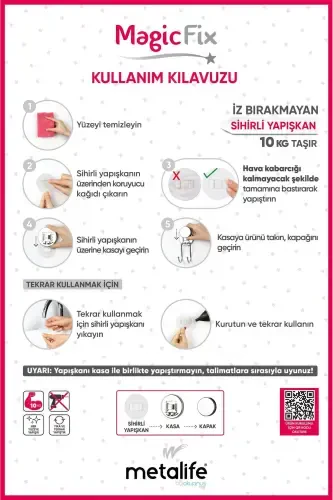 Wood Patterned Magic Fix Magic Adhesive Black Replacable Toilet Paper Holder Mgs-714w-Black - 3