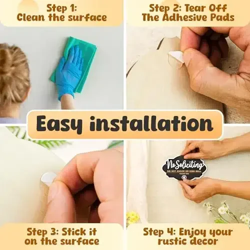 Woodamore No Soliciting Sign For House Door - Do Not Knock Or Ring Doorbell Sign For Front Door Hanging, Funny No Soliciting Signs For Home, No Solicitors Signs For Office - 4