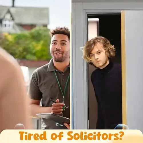 Woodamore No Soliciting Sign For House Door - Do Not Knock Or Ring Doorbell Sign For Front Door Hanging, No Soliciting Signs For Home, No Solicitors Signs For Office - WOODAMORE (1)