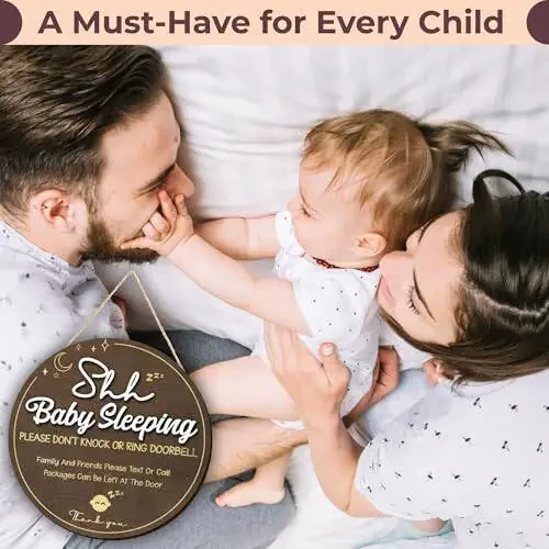 Woodamore Shhh Bola Uxlayapti Oldingi Eshik Uchun Yozuv - Iltimos Taqillatmang Yoki Eshik Qo'ng'irog'ini Chalmang, Bola Uxlayapti Eshik Yozuvi, Taqillatmang Eshik Yozuvi, Talab Qilmang Taqillatmang Yozuvi - 6