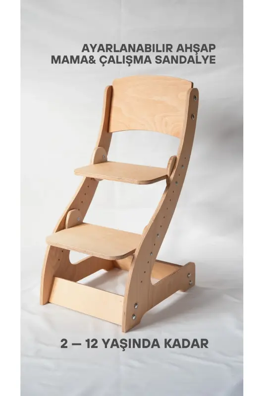 Wooden Adjustable High Chair - 7