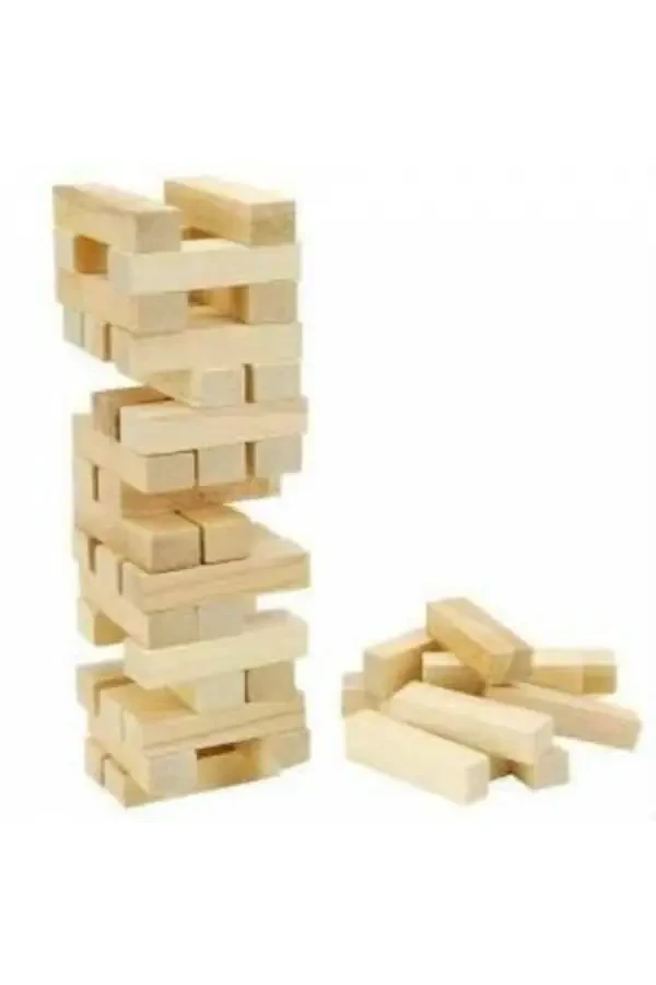 Wooden Balancing Game Jenga 54 Pieces Beech Wood 23x7cm Large Size Jenga Game Wooden Tower Skyscraper - 1