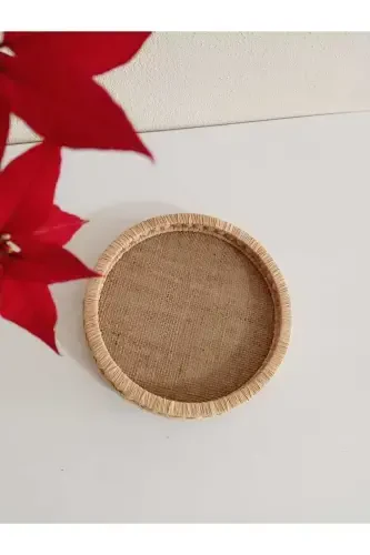 Wooden Bathroom Organizer Basket Model Decorative Wood - SÜS DÜKKANI (1)