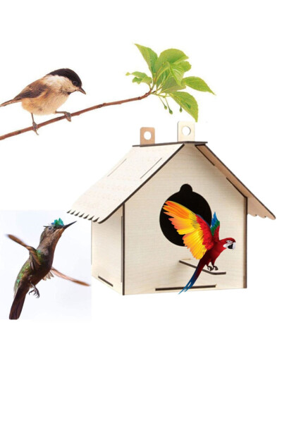 Wooden Birdhouse Bird Nest Bird Cage Shelter - 20 X 22 X 24 Cm - 7