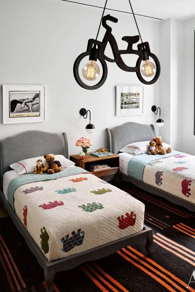 Wooden Black Bicycle Pendant Chandelier Wooden Luxury Rustic Modern Decorative Lamp Children's Room Chandelier - 6