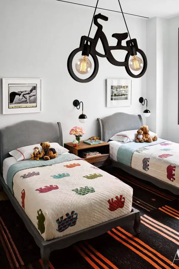 Wooden Black Bicycle Pendant Chandelier Wooden Luxury Rustic Modern Decorative Lamp Children's Room Chandelier - 6